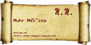 Muhr Múzsa névjegykártya